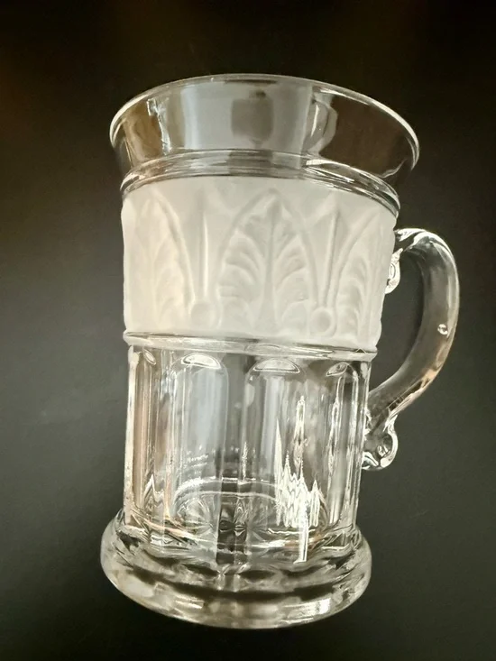 Vintage Crystal Clear Industries Athens Mug - Frosted Acanthus Leaf - Japan - Picture 5 of 5